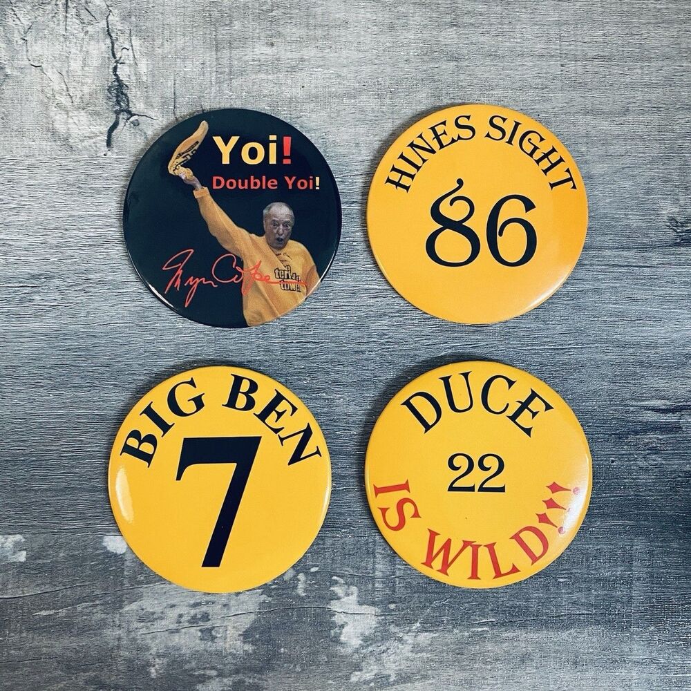 4 Football Vintage Pittsburgh Steelers Pinback Buttons Ben Duce Hines Ward